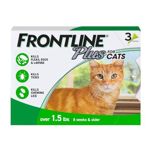 FRONTLINE Plus Flea & Tick Spot Treatment for Cat & Kitten (Green) Count of 3
