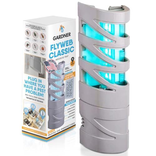 Gardner - Fly Trap Indoor for Home, Fruit Fly Trap for Indoors, Plug in Bug Catcher, Gnat Traps for House Indoor, Fruit Fly Traps for Indoors, Made in USA, Flyweb (Grey)