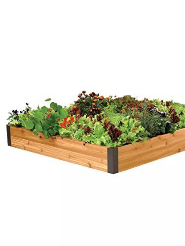 Gardener's Supply Company Cedar Raised Garden Bed | Weather Resistant Outdoor Planter Box for Plants, Herbs Flowers & Vegetables with Rust-Proof Aluminum Corners | 4ft W x 6ft