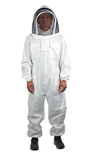 VIVO Professional XL Cotton Full Body Beekeeping Suit with Veil Hood BEE-V106XL