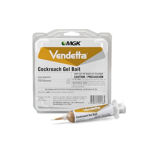 MGK Vendetta® Cockroach Gel Bait | Food-Handling and Indoor Uses | Proven Roach Killer | 4 x 30 Gram Tubes | Includes Plunger & Tips for Easy Application