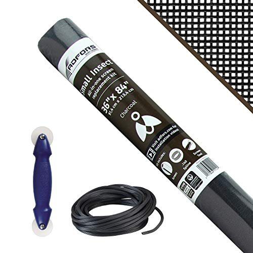 Saint-Gobain ADFORS Small Insect Screen Repair Kit for Window & Door, 36 inches x 84 inches, DIY Window & Door, For Screen Repair, Protects from Small Insect, Comes with Spline Tool & Spline