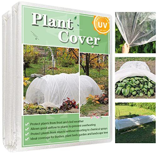 Hortifan Plant Covers Freeze Protection, 10FT x 50FT 0.9oz Reusable Frost Cloth Plant Blankets Floating Row Cover for Garden Clod Winter Frost Sun Pest Protection