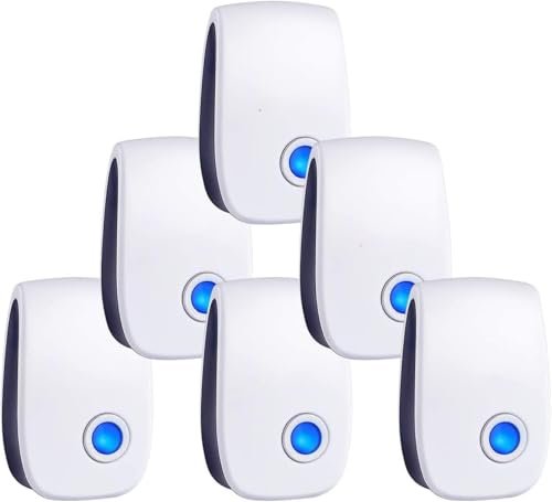 2026 Upgraded Ultrasonic Repellent, Electronic Plug in Indoor Pest Control Repeller for Mouse, bat, Mosquitoes, Fly Fleas, Roach, Rodents 6 Packs