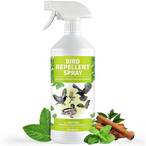 16 oz Bird Repellent Spray for Outdoor, Bat Repellent Spray, Woodpecker Deterrent, Pigeon Repellent for Fruit Tree Garden Farm Roof Railing Patio, Pack