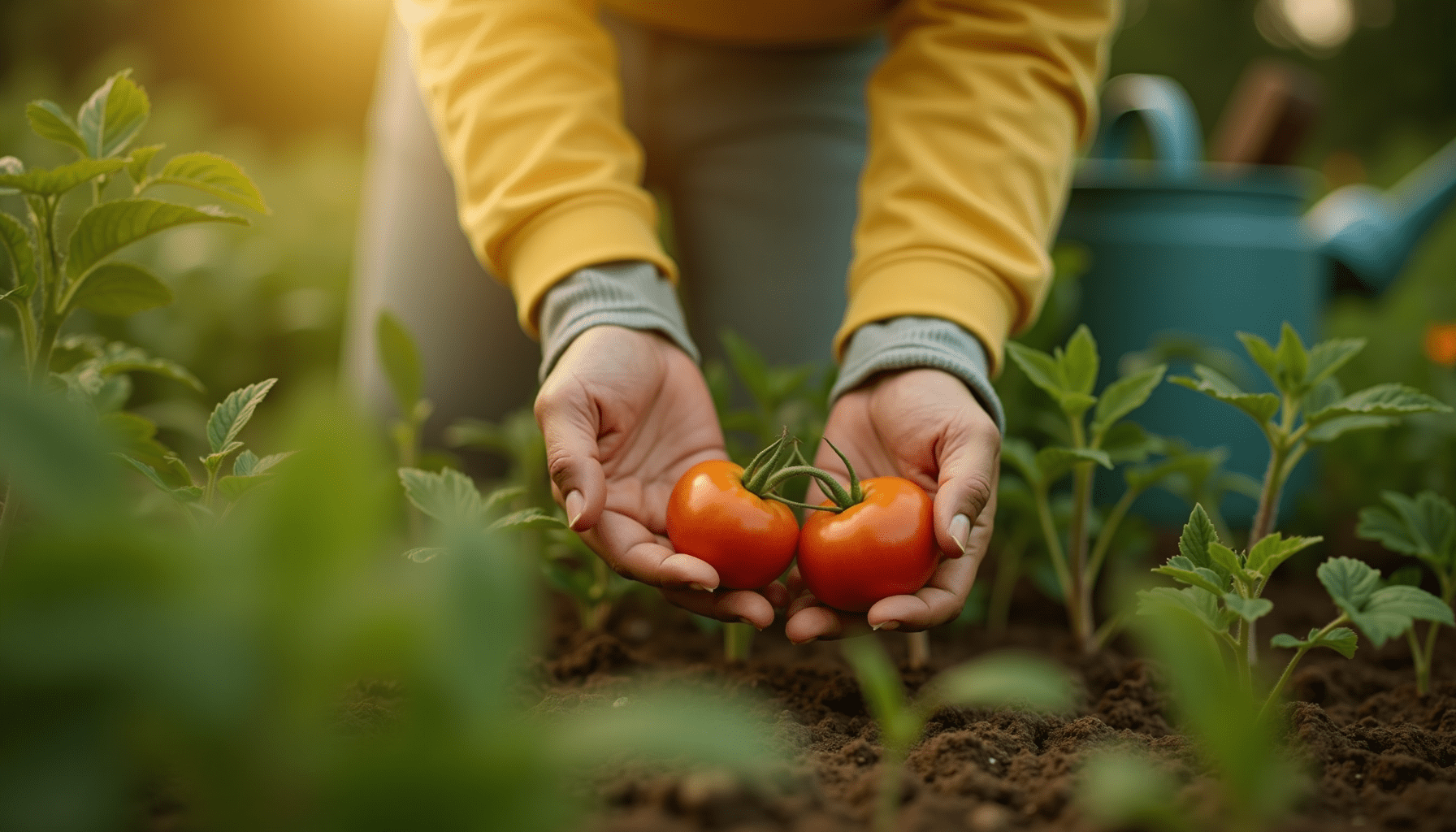 Gardener checking vegetable leaves before choosing pest control