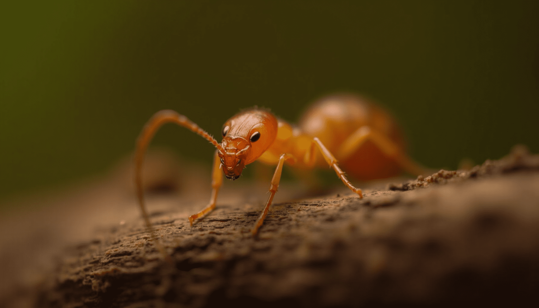 Close-up of a termite on wood, highlighting its details in natural habitat.
