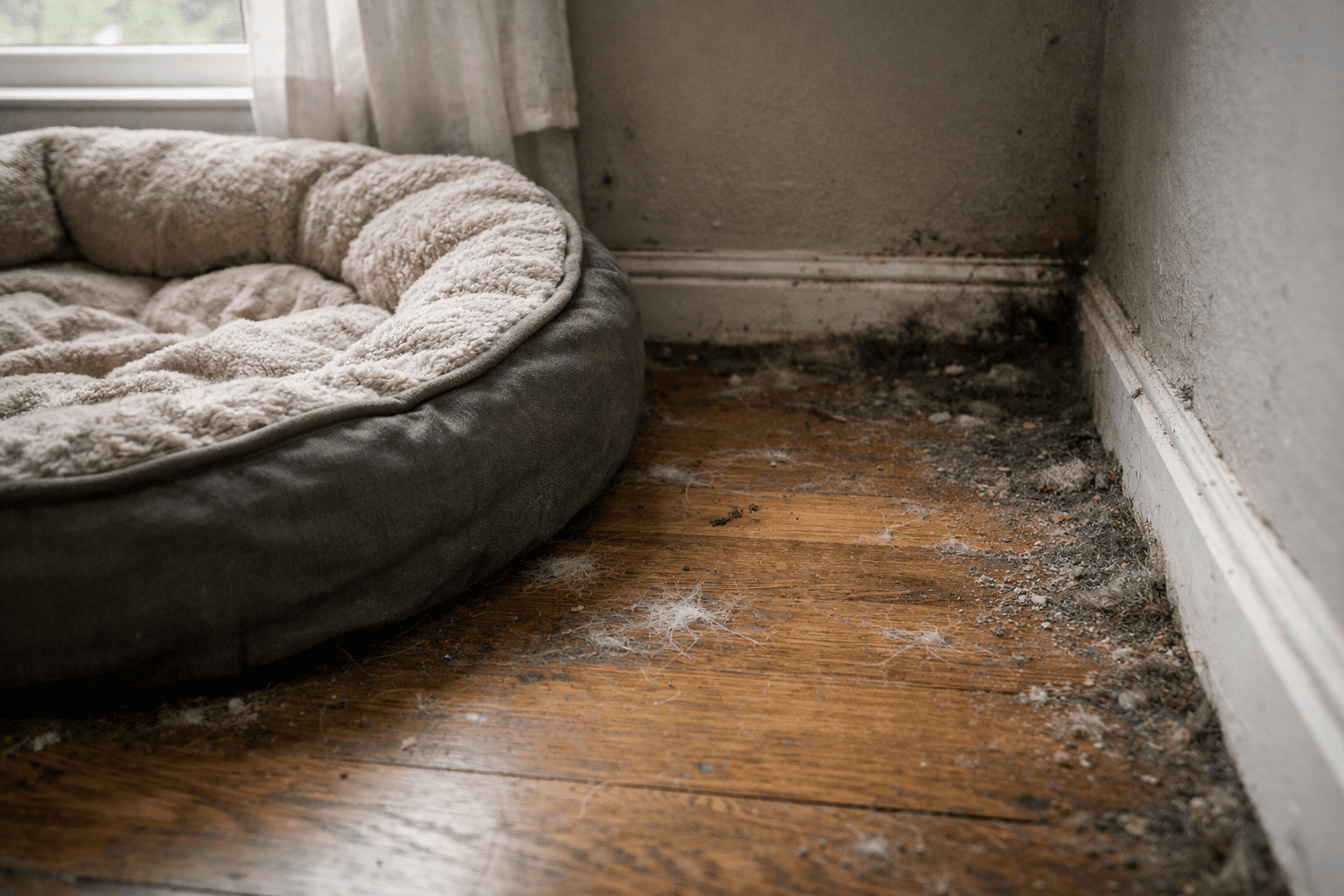 Pet resting area and home environment where fleas hide and develop through their life cycle