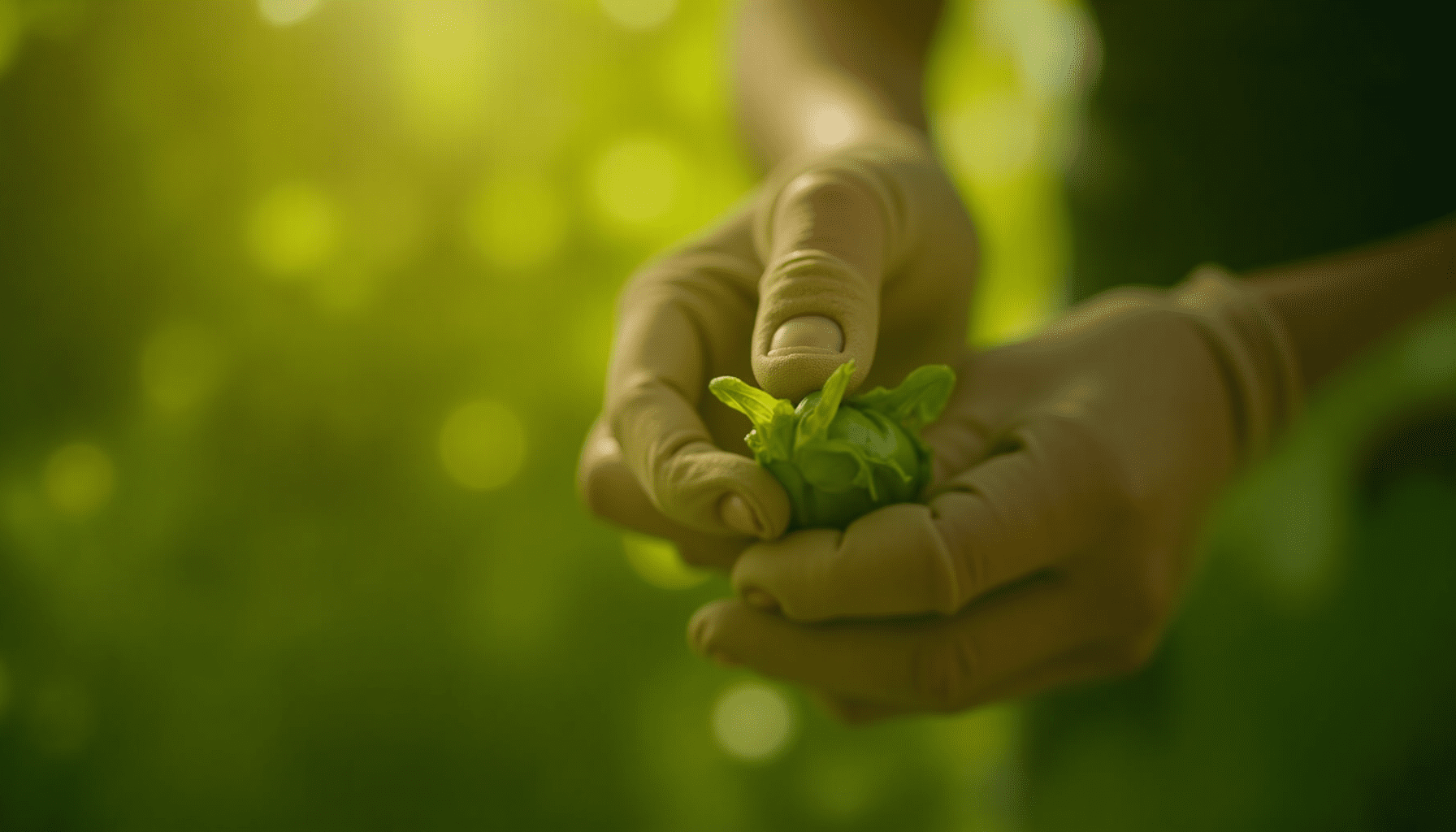 Gardener's hands inspecting a tomato plant leaf for pests, demonstrating organic pest control and garden pest management.