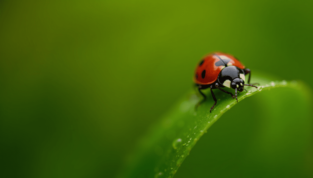 Close-up of a vibrant ladybug on a green leaf, showcasing beneficial insects in integrated pest management.