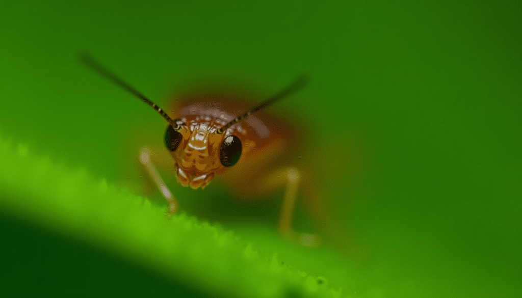 Close-up of a cockroach on a leaf, highlighting details for natural cockroach repellents.