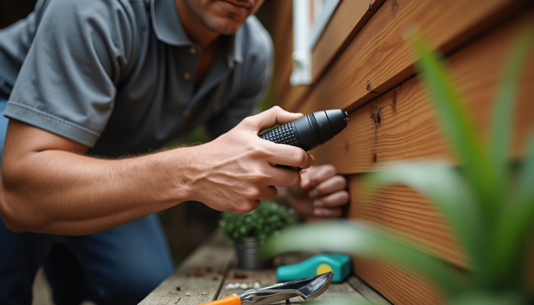 Person inspecting wood for termites, demonstrating practical termite inspection techniques.