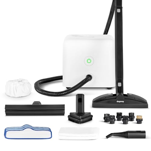 Compact high-temperature steam cleaner with upholstery and crevice tools
