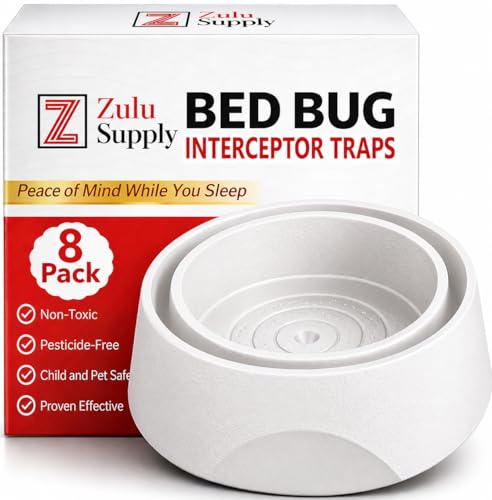White passive bed bug interceptor traps for bed and furniture legs