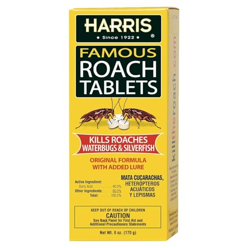 Boric acid roach tablets with lure for placing in tight voids without dusting