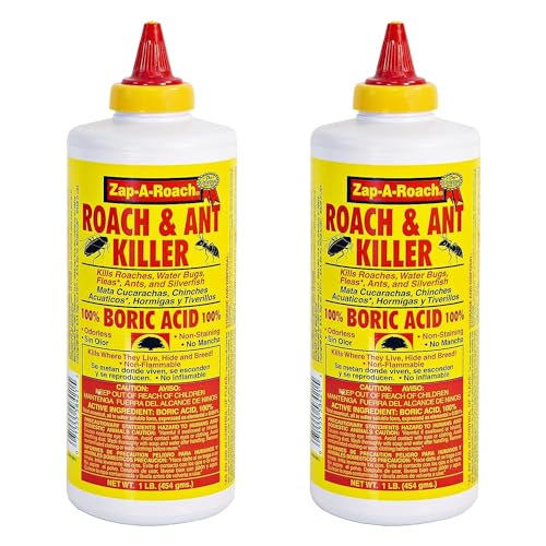 Two pack of 100 percent boric acid powder for roach and ant control