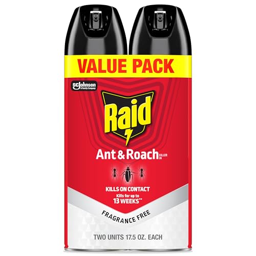 Fragrance-free ant and roach contact spray twin pack for kitchens and baths