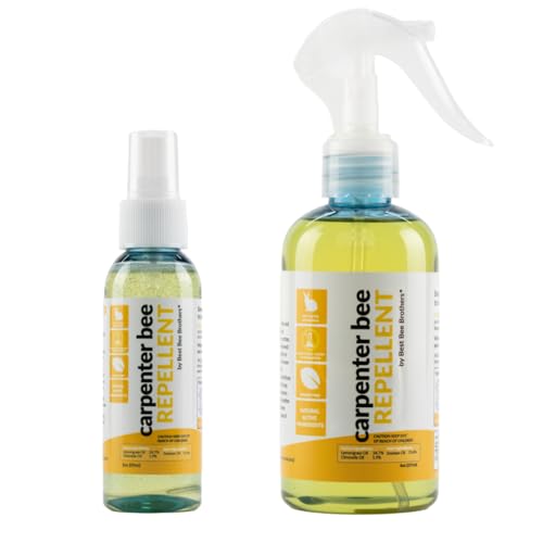 Citrus essential-oil carpenter bee repellent spray for unfinished wood