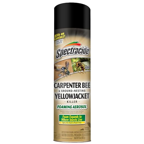 Carpenter bee foaming aerosol that expands into the gallery