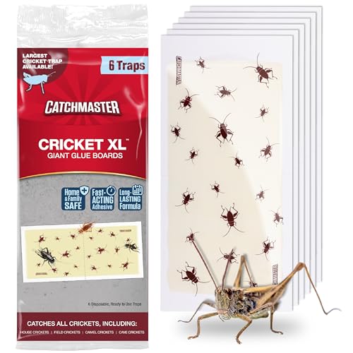 Extra-large flat sticky glue boards for catching crickets along baseboards and corners