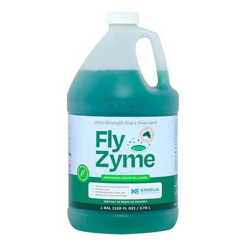 Concentrated enzyme drain cleaner for recurring drain flies