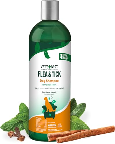 Plant-based flea and tick shampoo for dogs with rosemary and peppermint