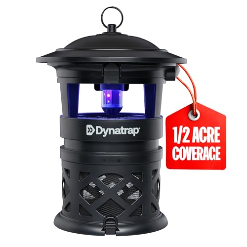 DynaTrap plug-in mosquito and flying insect trap on a patio
