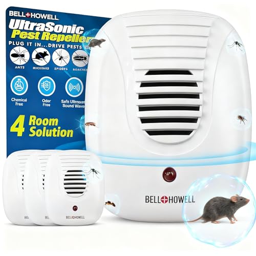 Plug-in ultrasonic pest repeller four pack for home rooms