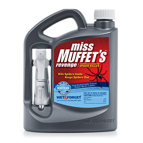 Long-lasting spider barrier spray with long-reach sprayer for high corners