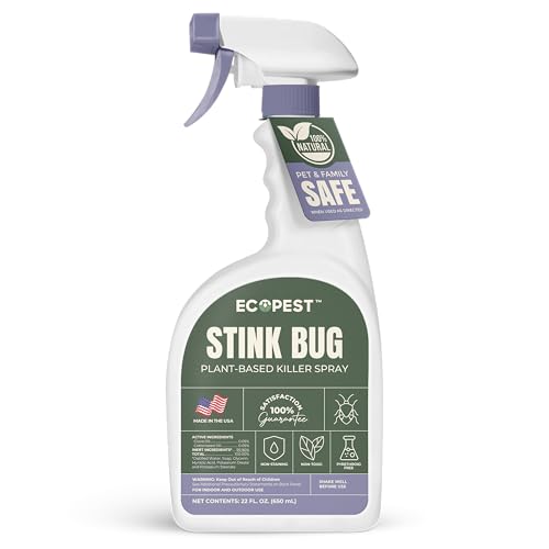 Plant-based stink bug killer spray bottle for spot-treating bugs indoors