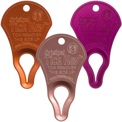 Slotted plastic tick key three pack for keyring and dog leash