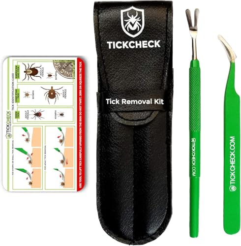 Stainless steel tick remover with fine-point tweezers and ID card kit