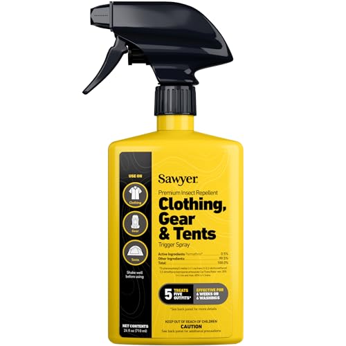 Permethrin spray for treating clothing, shoes, and gear against ticks