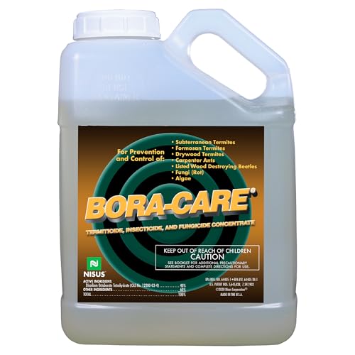 Borate wood treatment concentrate brushed onto bare lumber for termite prevention