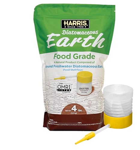 Food-grade diatomaceous earth powder with applicator duster for ant crawl paths