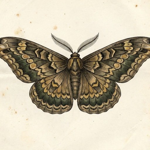 Natural history plate of a moth with wings fully spread